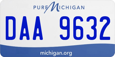 MI license plate DAA9632