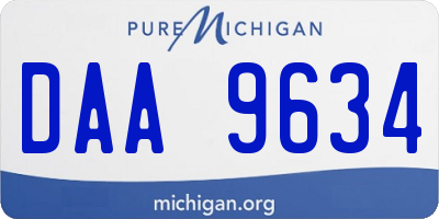 MI license plate DAA9634