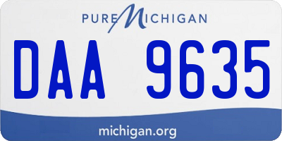 MI license plate DAA9635