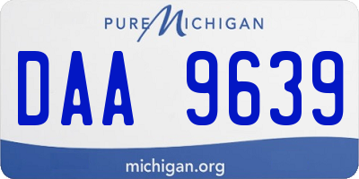 MI license plate DAA9639