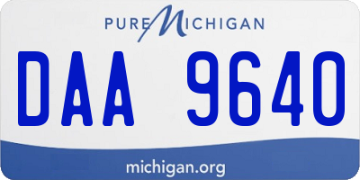 MI license plate DAA9640