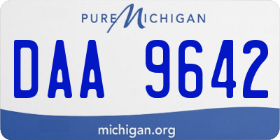 MI license plate DAA9642