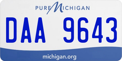 MI license plate DAA9643