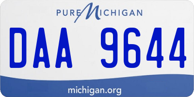 MI license plate DAA9644