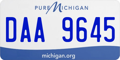 MI license plate DAA9645