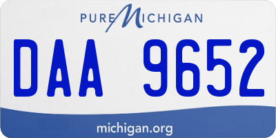 MI license plate DAA9652