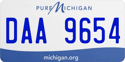 MI license plate DAA9654