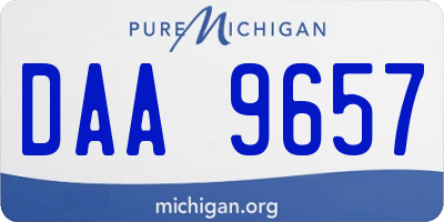 MI license plate DAA9657