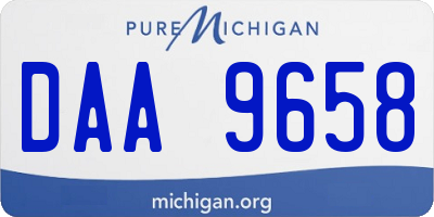 MI license plate DAA9658