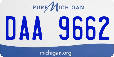 MI license plate DAA9662