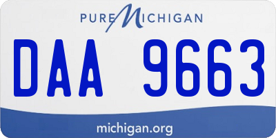 MI license plate DAA9663