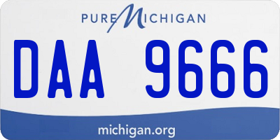 MI license plate DAA9666