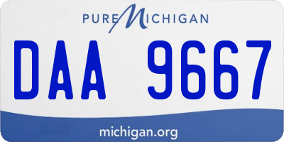 MI license plate DAA9667