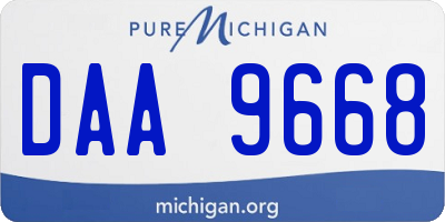 MI license plate DAA9668