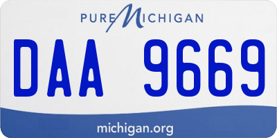 MI license plate DAA9669