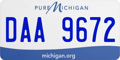 MI license plate DAA9672