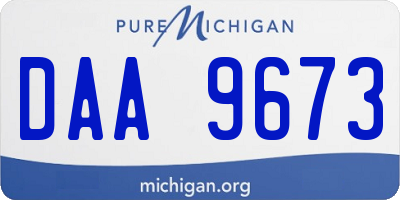 MI license plate DAA9673