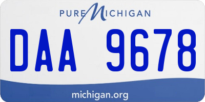 MI license plate DAA9678