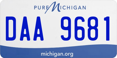 MI license plate DAA9681