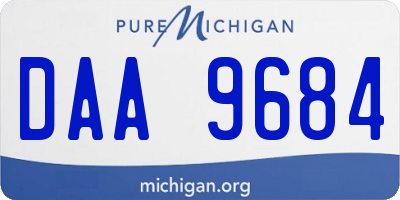 MI license plate DAA9684