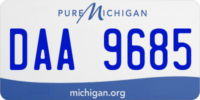 MI license plate DAA9685