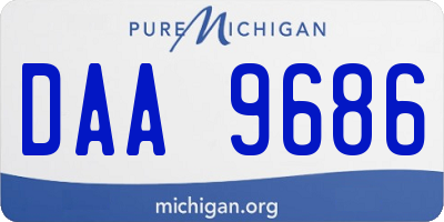 MI license plate DAA9686