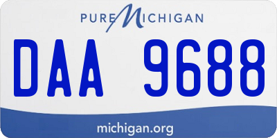 MI license plate DAA9688