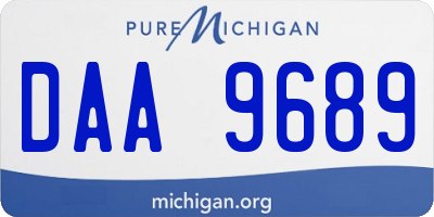 MI license plate DAA9689