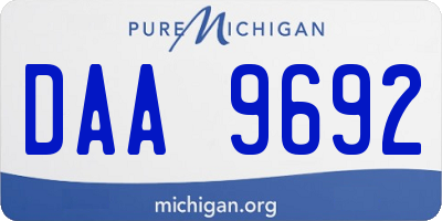 MI license plate DAA9692