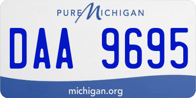 MI license plate DAA9695