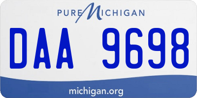 MI license plate DAA9698