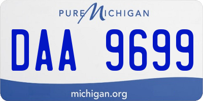 MI license plate DAA9699