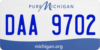 MI license plate DAA9702