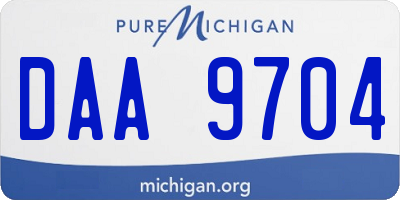 MI license plate DAA9704