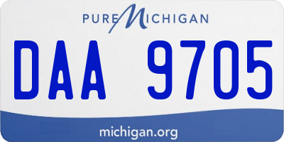 MI license plate DAA9705
