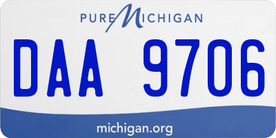 MI license plate DAA9706