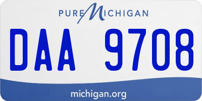 MI license plate DAA9708