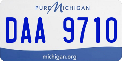 MI license plate DAA9710