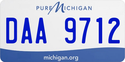 MI license plate DAA9712