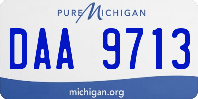 MI license plate DAA9713