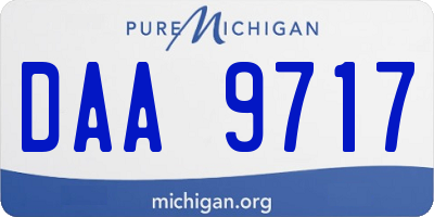 MI license plate DAA9717