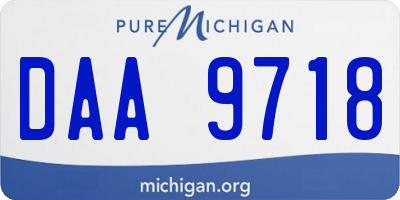 MI license plate DAA9718