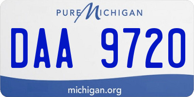 MI license plate DAA9720