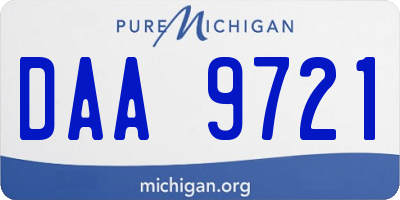 MI license plate DAA9721