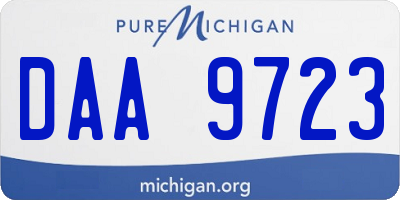 MI license plate DAA9723