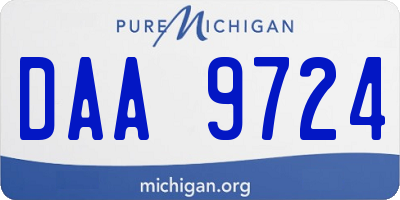 MI license plate DAA9724