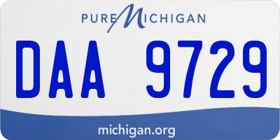 MI license plate DAA9729