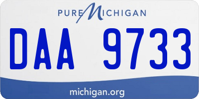 MI license plate DAA9733