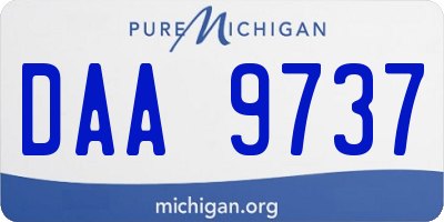 MI license plate DAA9737