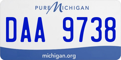 MI license plate DAA9738